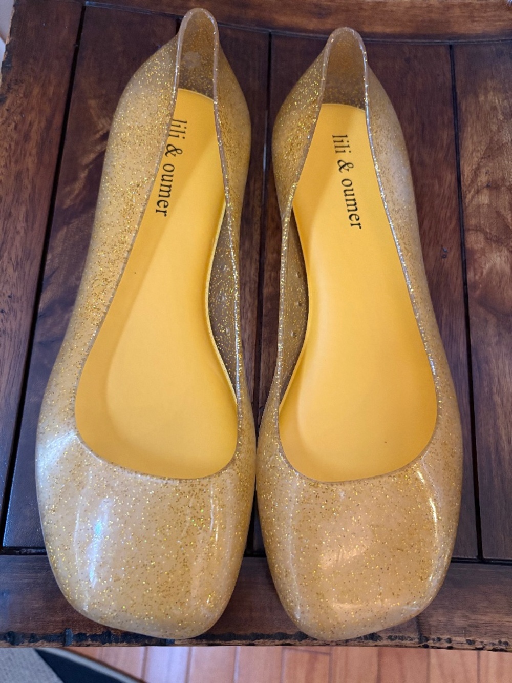 Lili & Oumer Jelly Square Toe Flats